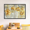 Large Golden Flowers Wall Art