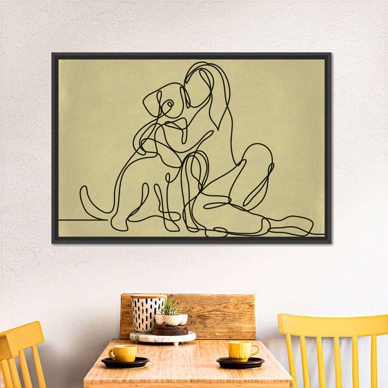 Woman Loving Dog Wall Art
