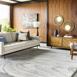 Berino Beige Viscose&Wool Marble Rug