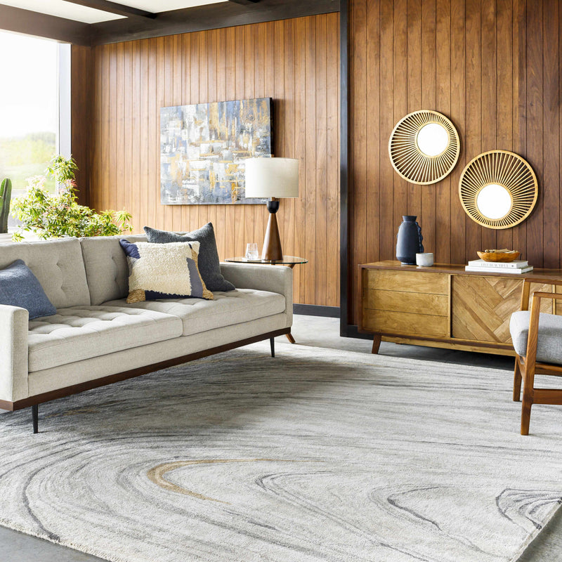 Berino Beige Viscose&Wool Marble Rug