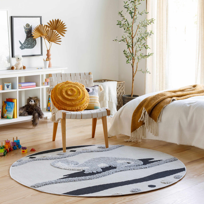 Kids Dinosaur Round Nursery Rug
