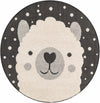 Kids Llama Round Nursery Rug