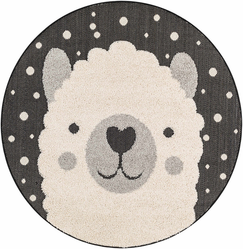 Kids Llama Round Nursery Rug