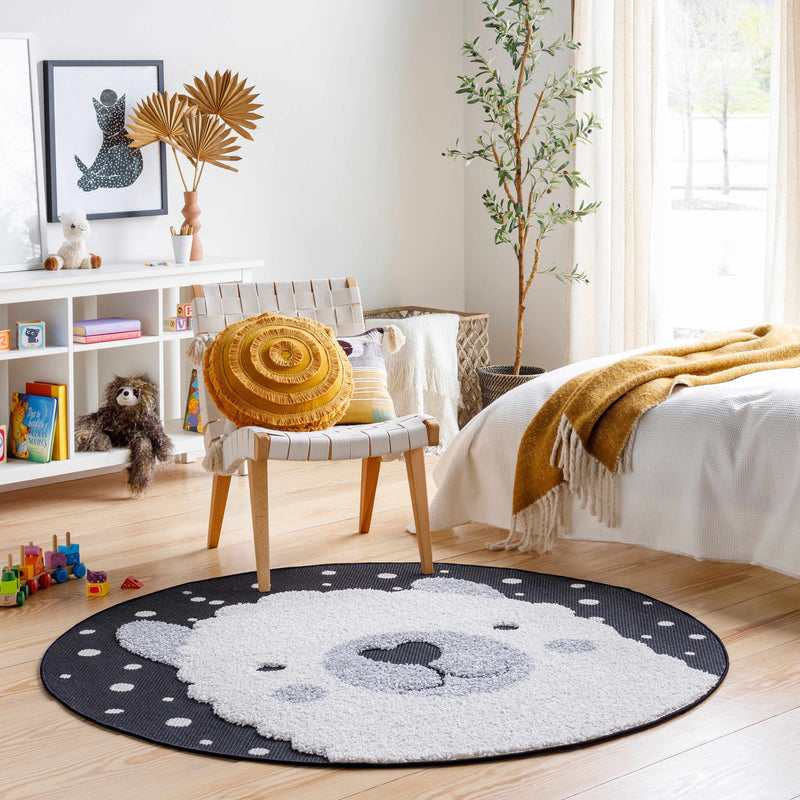 Kids Llama Round Nursery Rug