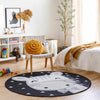 Kids Giraffe Bowtie Round Nursery Rug