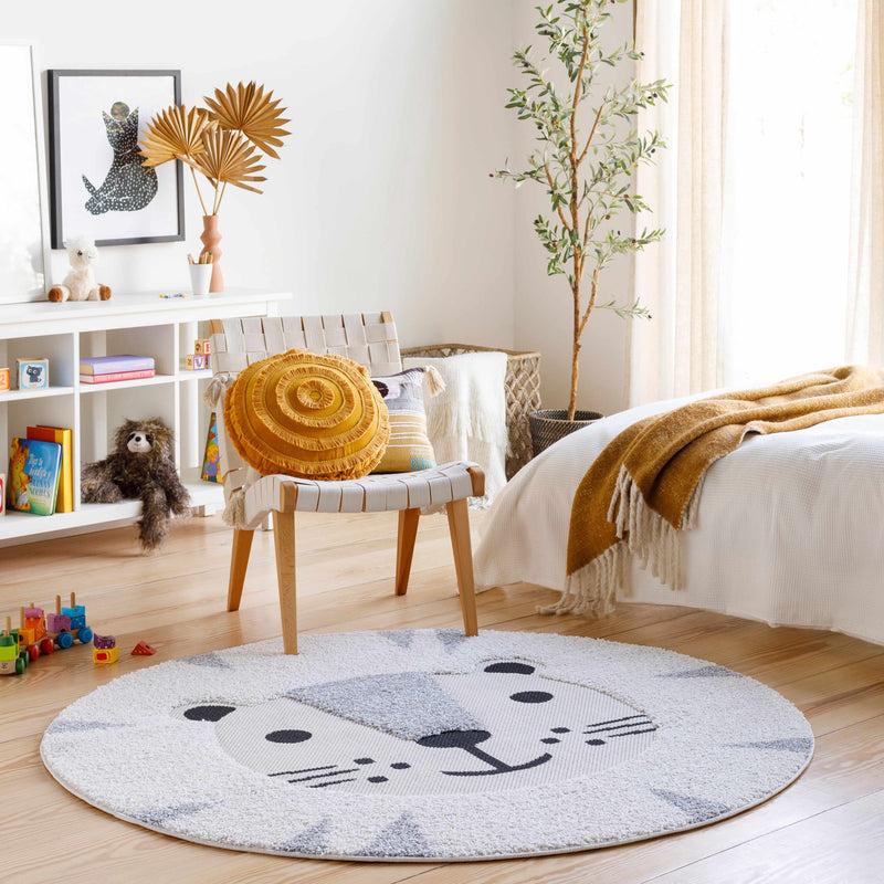 Kids Lion Round Nursery Rug