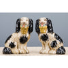 Staffordshire Black Dog with Flower Basket-Pair L8006-BK