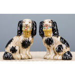 Staffordshire Black Dog with Flower Basket-Pair L8006-BK