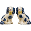 Staffordshire Dog with Flower Basket-Pair L8006-BL