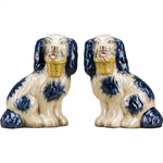 Staffordshire Dog with Flower Basket-Pair L8006-BL