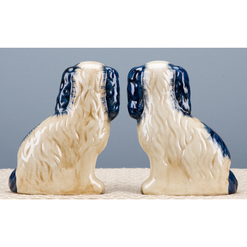 Staffordshire Dog with Flower Basket-Pair L8006-BL