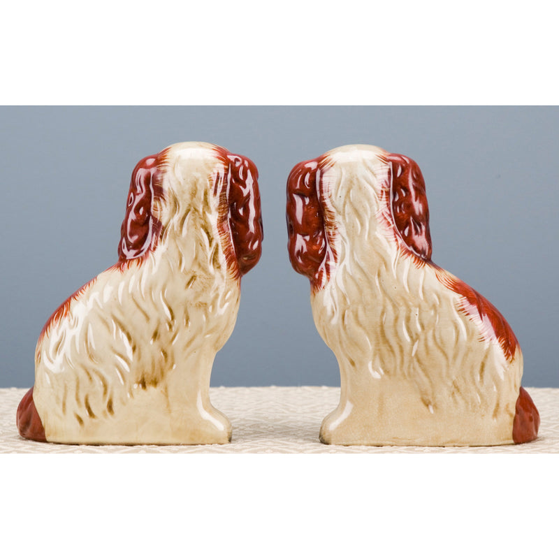 Staffordshire Dog with Flower Basket-Pair L8006-OR