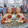 Staffordshire Dog with Flower Basket-Pair L8006-OR