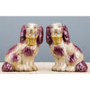 Staffordshire Dog with Flower Basket-Pair L8006-RD
