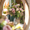 Artificial Silk Lady Pink Rose Leaf Bouquet 16" Tall