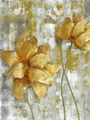 Large Golden Flowers Wall Art