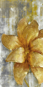 Large Golden Flowers Wall Art