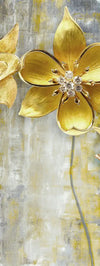 Large Golden Flowers Wall Art
