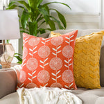 Mining Bright Orange Pillow Cover
