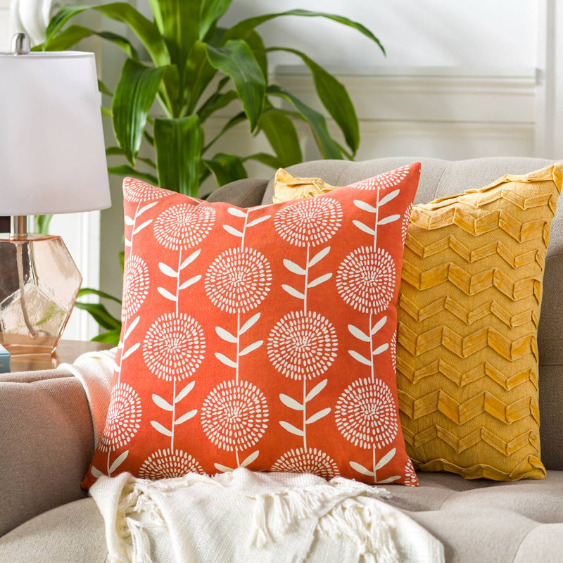Mining Bright Orange Pillow Cover