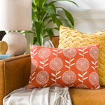 Mining Bright Orange Pillow Cover