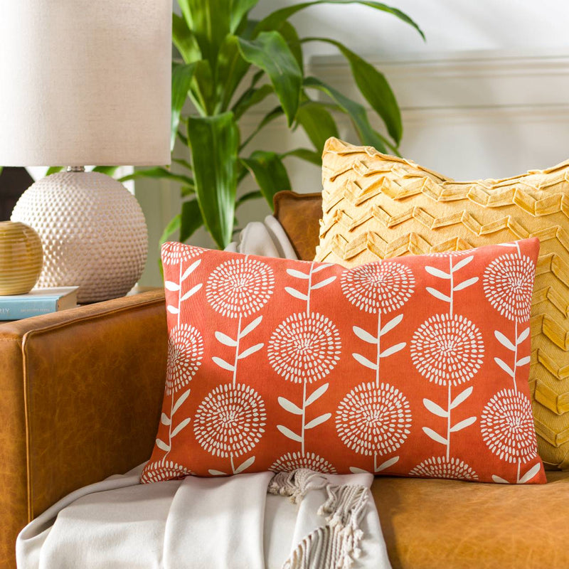 Mining Bright Orange Pillow Cover