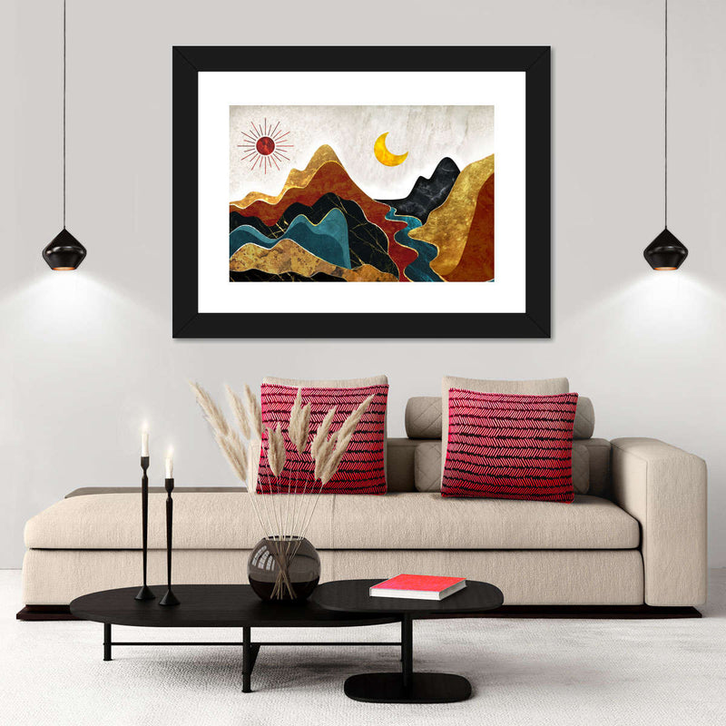 Textured Mountain Landscape Abstract Wall Art