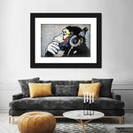 Monkey Wearing Headphones Wall Art
