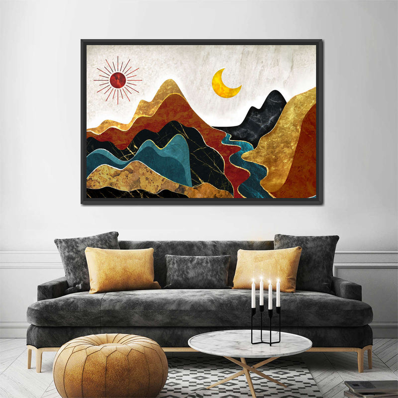 Textured Mountain Landscape Abstract Wall Art