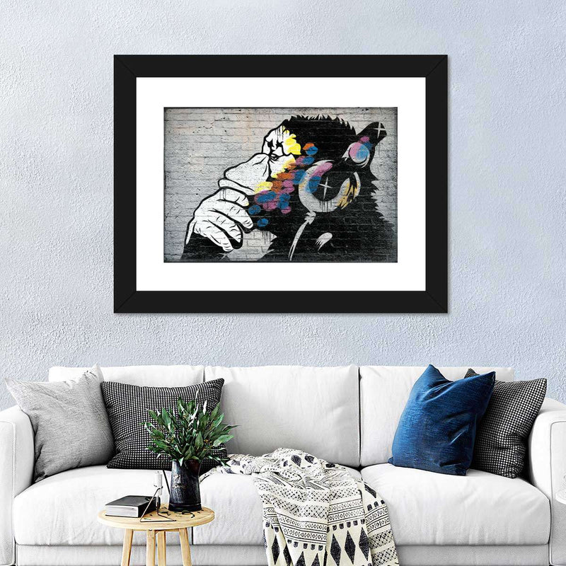 Monkey Wearing Headphones Wall Art