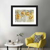 Large Golden Flowers Wall Art