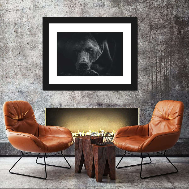 Monochrome Brown Bear Wall Art