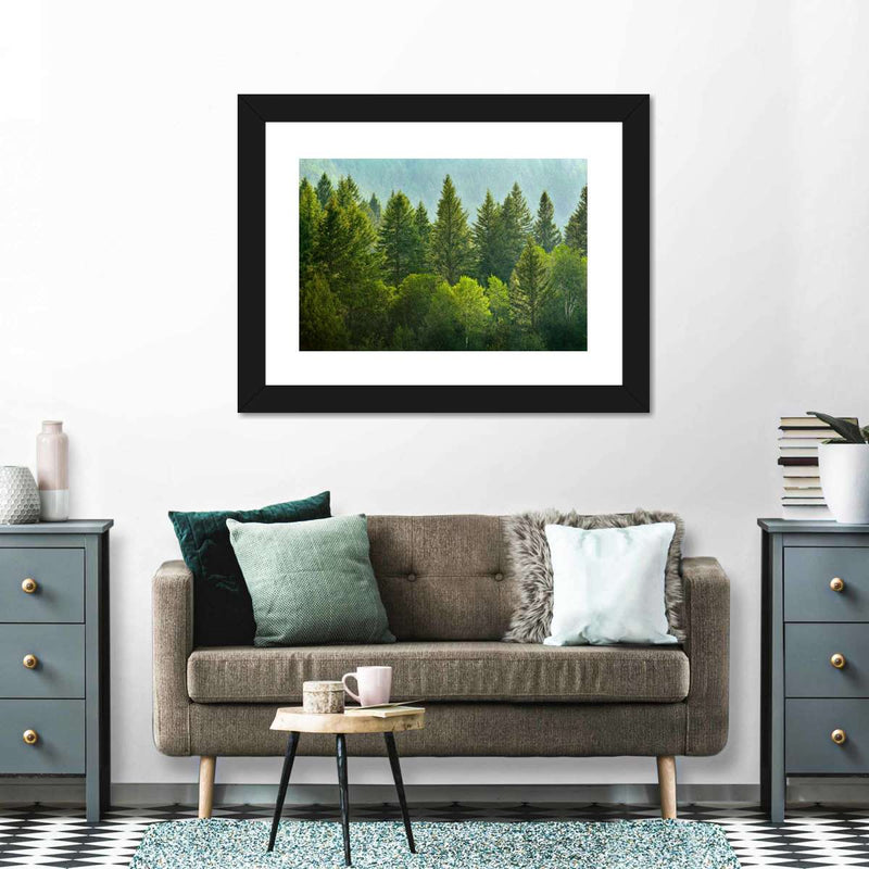 Lush Green Pine Trees Wall Art