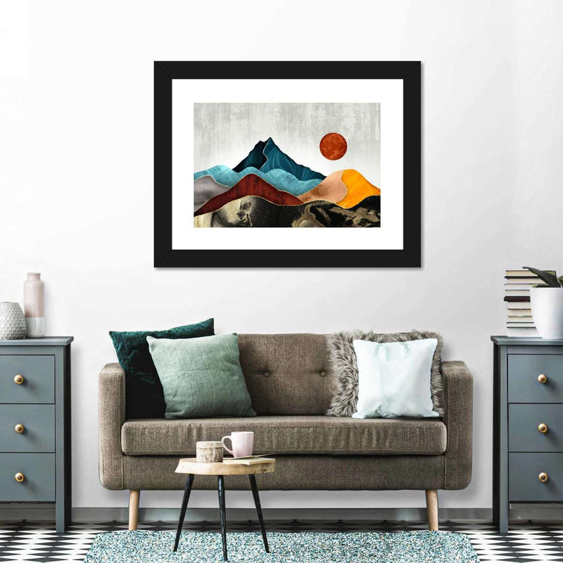 Sunset Over Mountains Wall Art