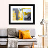 Yellow On Gray Abstract Wall Art