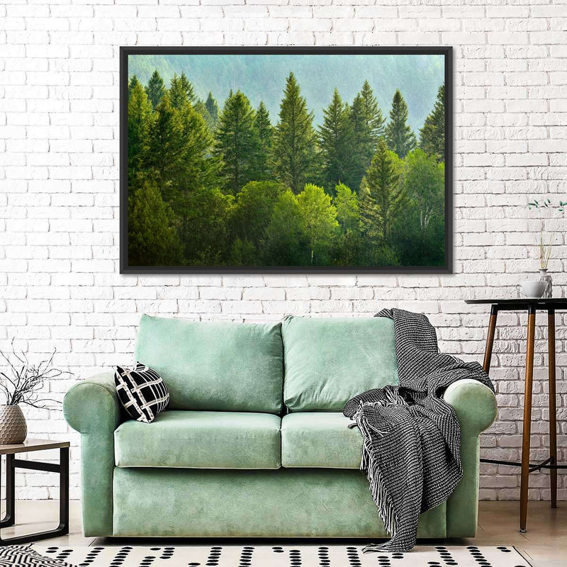 Lush Green Pine Trees Wall Art