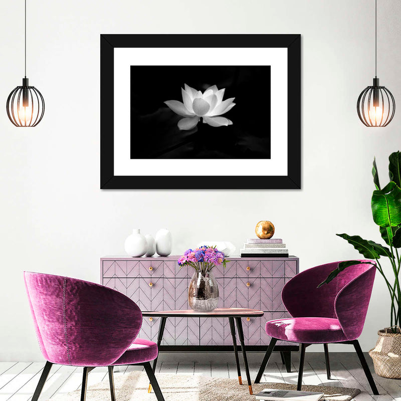 Lotus Flower Monochrome Wall Art
