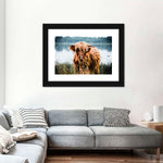 Lakeside Highland Cow Wall Art