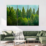 Lush Green Pine Trees Wall Art