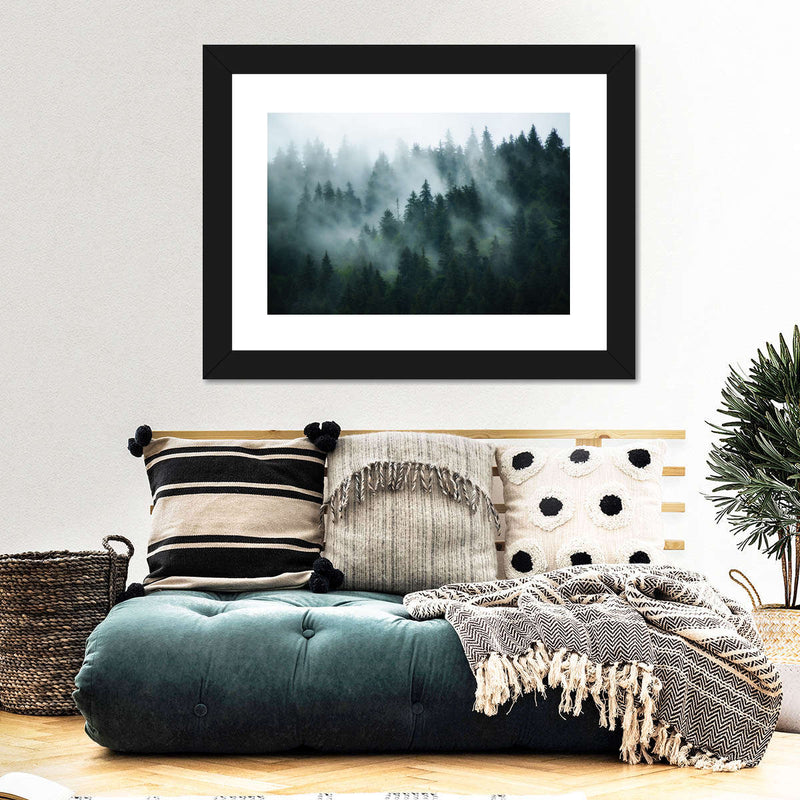 Misty Fir Forest Wall Art