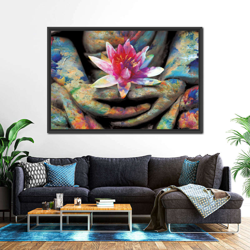 Lotus Flower In Hand Wall Art