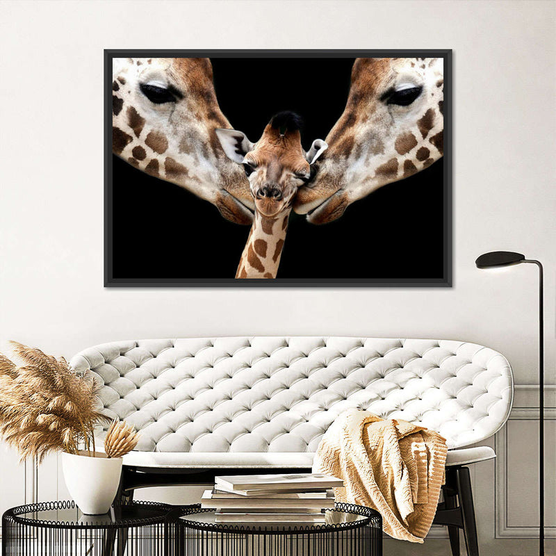 Happy Giraffe Family Wall Art
