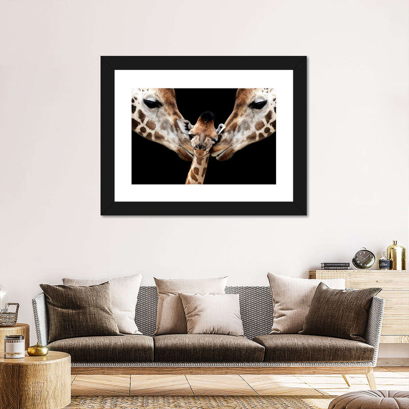 Happy Giraffe Family Wall Art