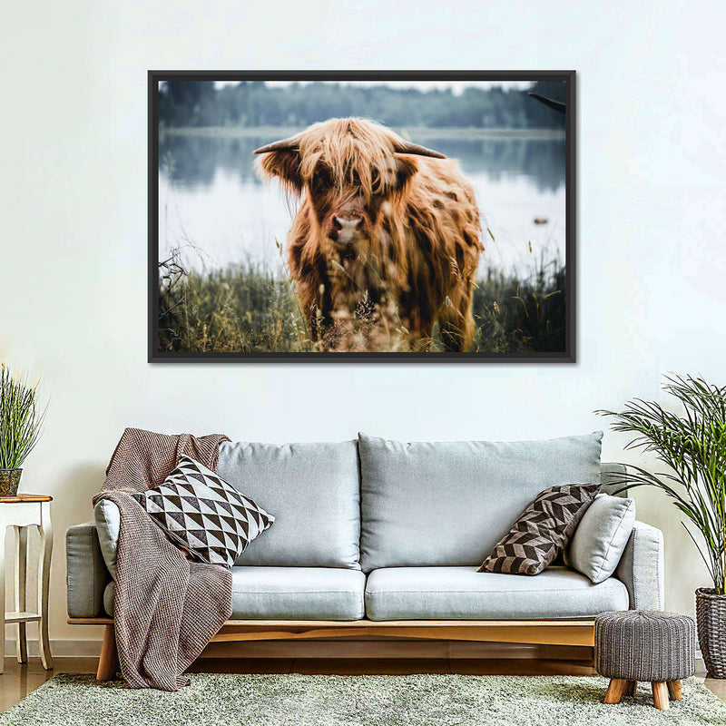 Lakeside Highland Cow Wall Art