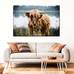 Lakeside Highland Cow Wall Art