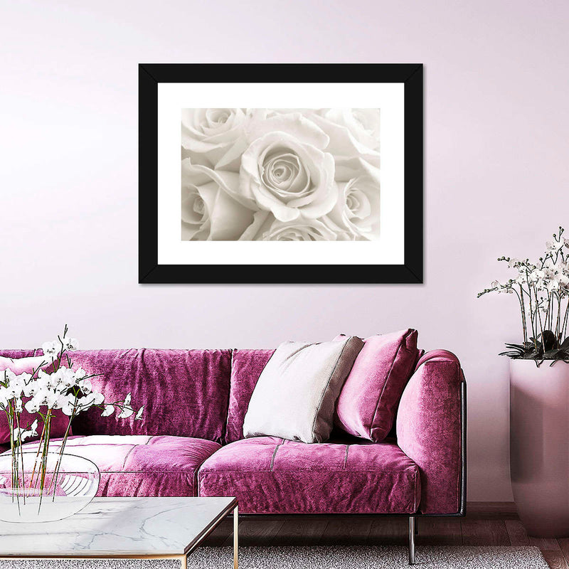 Pure White Roses Wall Art