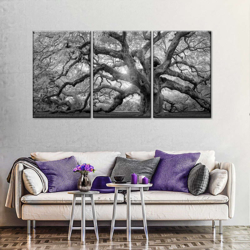 Monochrome Angel Oak Tree Wall Art