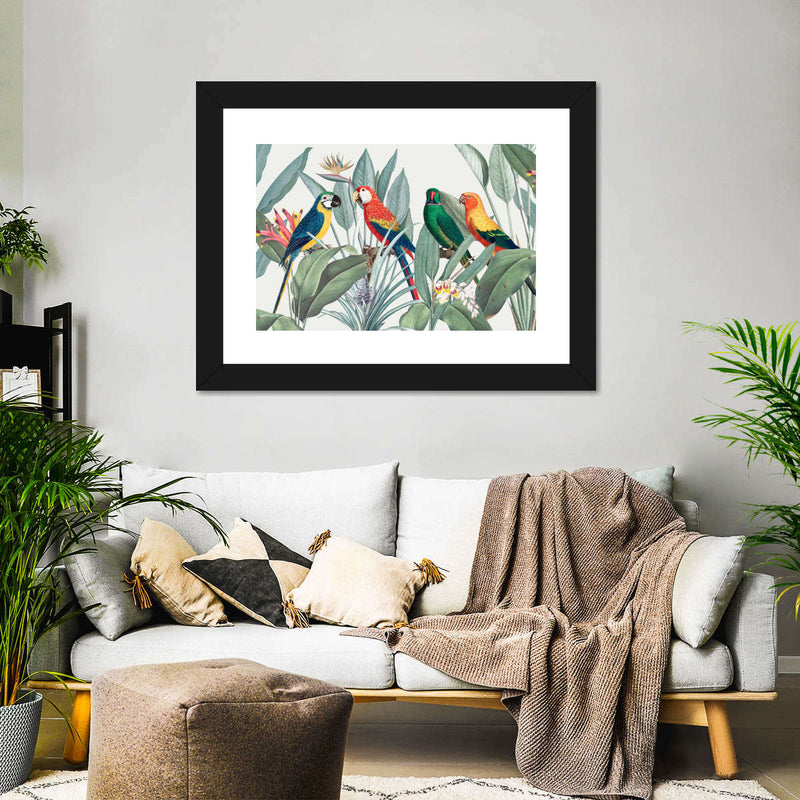 Tropical Safari Parrots Wall Art