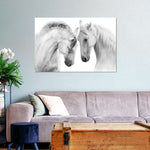 White Horse Couple Wall Art