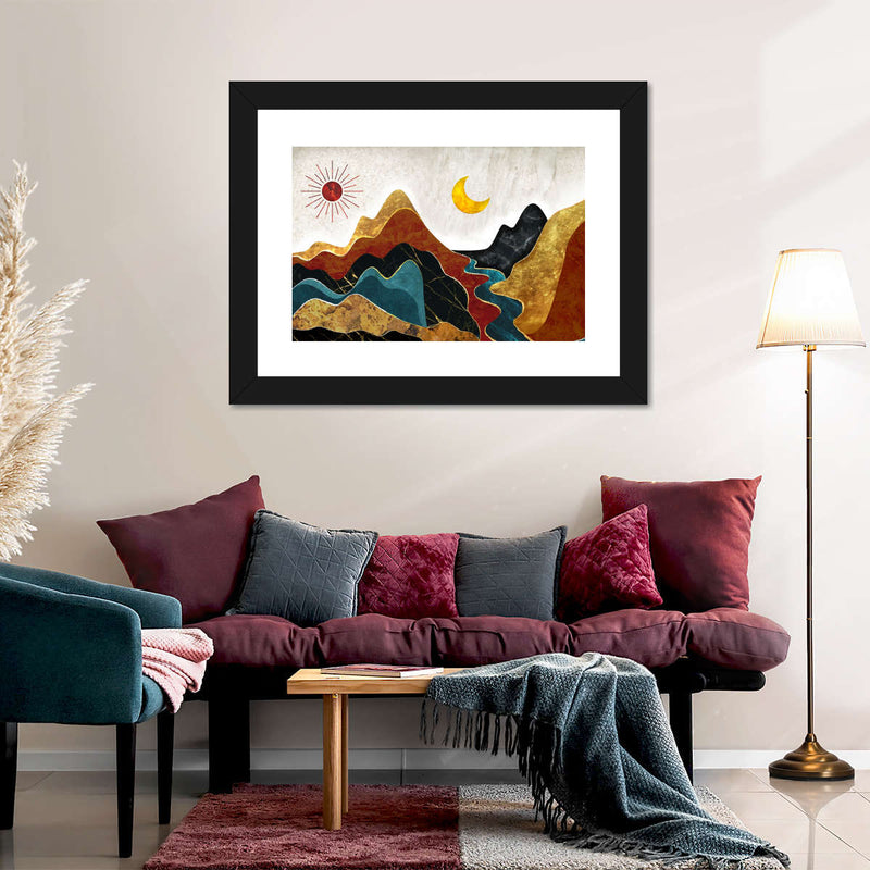 Textured Mountain Landscape Abstract Wall Art